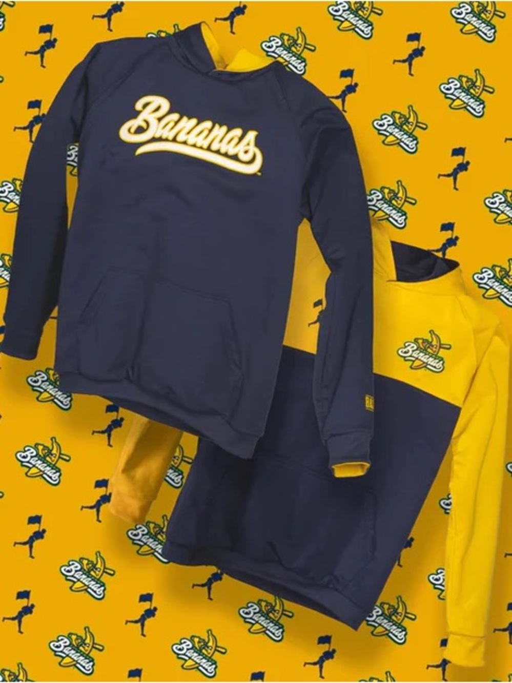 Savannah Bananas reversible unisex hoodie by Baseballism